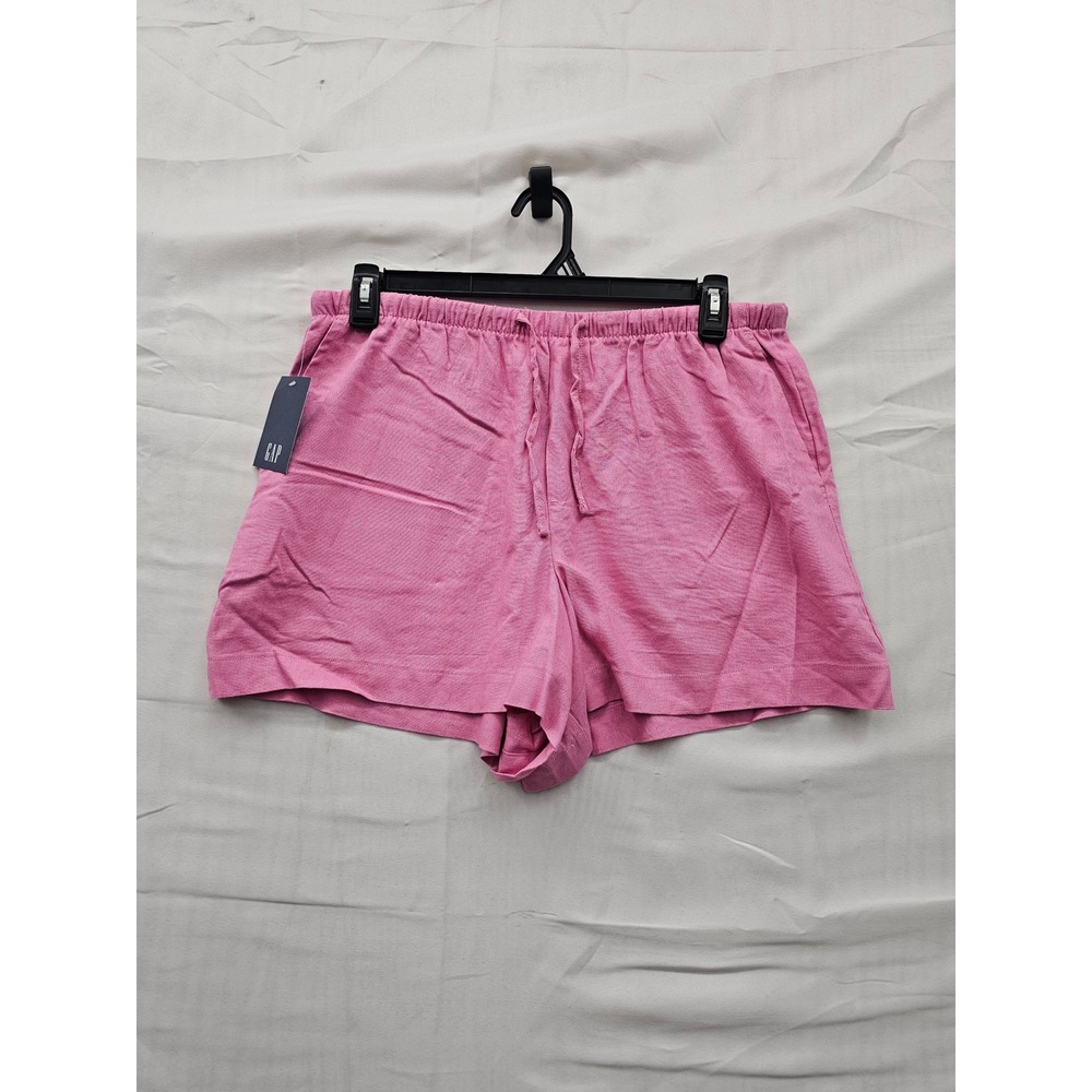 Gap Womens Linen Pull On Shorts Pink Linen Blend Relaxed Size‎ Large